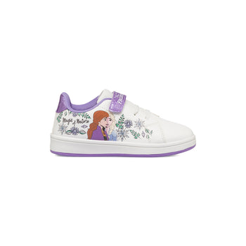 Sneakers primi passi bianche da bambina con dettagli in lilla e glitter Frozen, Scarpe Bambini, SKU s332500076, Immagine 0